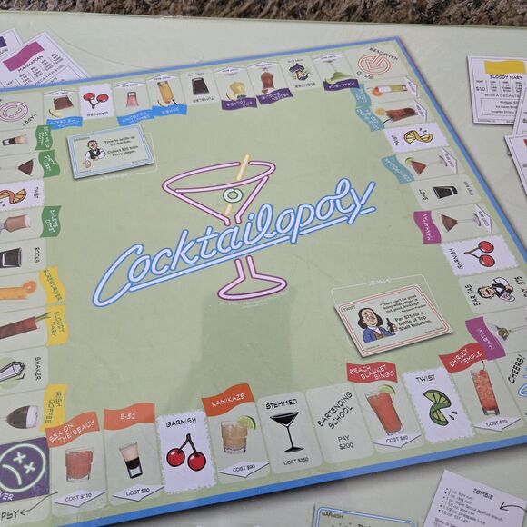 Cocktailopoly Cocktail Themed Monopoly Board Game Late For The Sky NEW Sealed - Picture 3 of 5